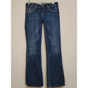 MEK DENIM Canberra Bootcut Jeans Womens 28/32 Dark Wash Stretch Flared